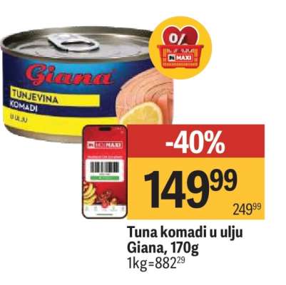 Tuna komadi u ulju Giana, 170g