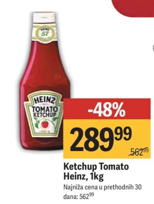 Ketchup Tomato Heinz , 1kg