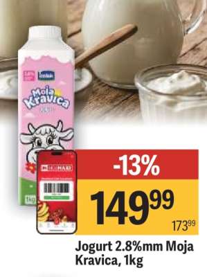 Jogurt 2.8%mm Moja kravica, 1kg