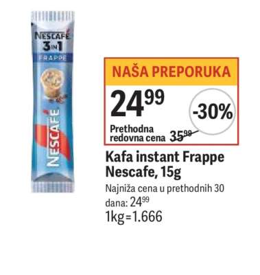 Kafa instant Frappe Nescafe, 15g