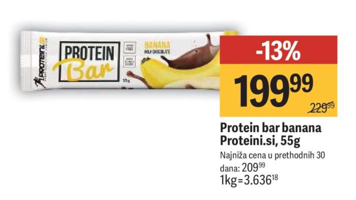 Protein bar banana Proteini.si, 55g