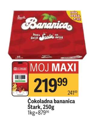 Čokoladna bananica Štark 250g