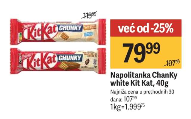 Napolitanka Chanky white Kit Kat 40g