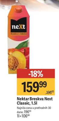 Nektar breskva Next Classic, 1,5l