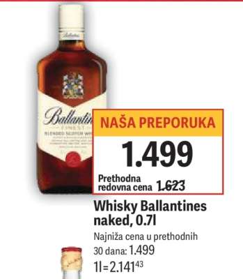 Whisky Ballantines naked, 0,7l