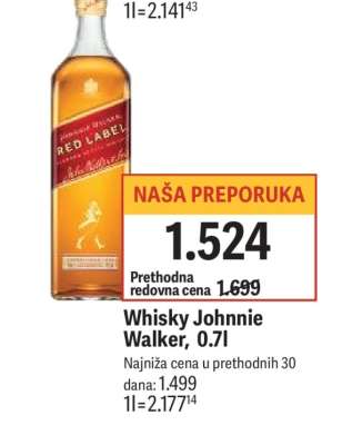 Whisky Johnnie Walker, 0,7l