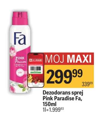 Dezodorans sprej Pink Paradise Fa, 150ml