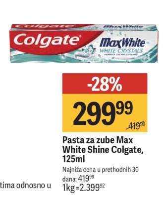 Pasta za zube Max White Shine Colgate, 125ml