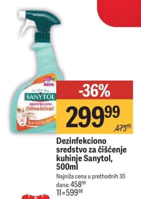 Dezinfekciono sredstvo za čišćenje kuhinje Sanytol, 500ml