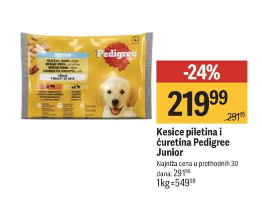 Kesice piletina i ćuretina Pedigree Junior