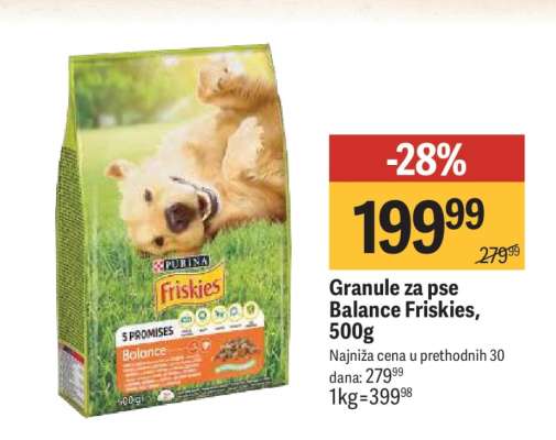 Granule za pse Balance
Friskies 500g