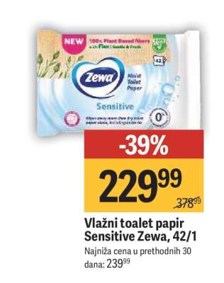 Vlažni toalet papir Sensitive Zewa, 42/1