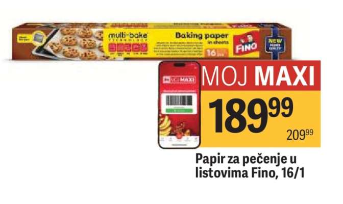 Papir za pečenje u listovima Fino, 16/1