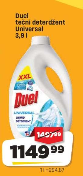 Duel tečni deterdžent Universal 3,9 l