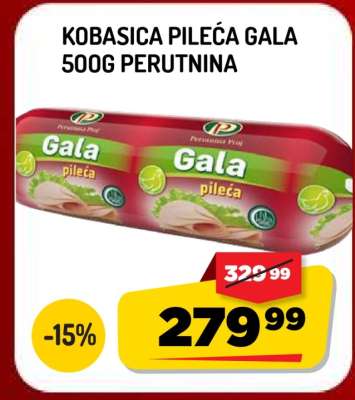 Kobasica Pileća Gala 500g Perutnina