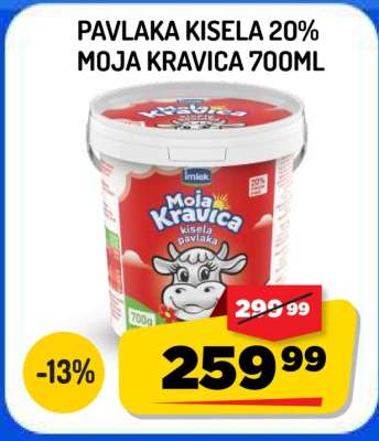 Pavlaka kisela 20% Moja kravica 700ml