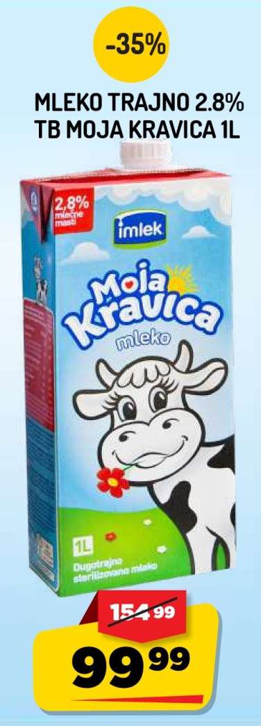 Mleko trajno 2.8% TB Moja Kravica 1L