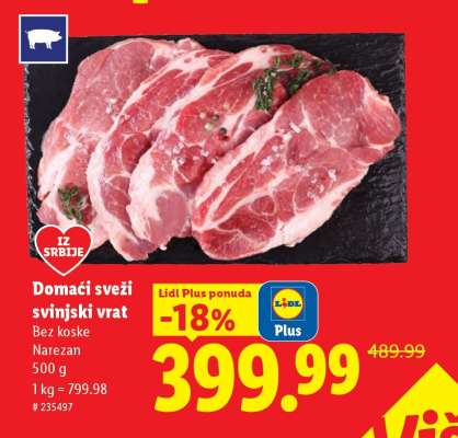 Domaći sveži svinjski vrat
