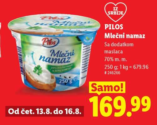 Pilos Mlečni namaz
