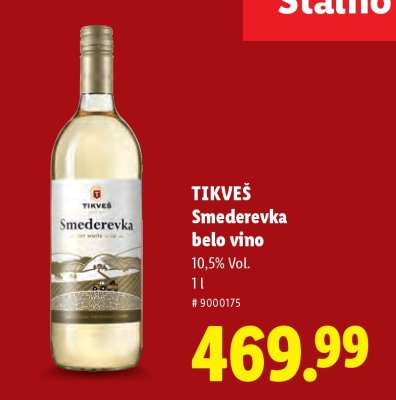 Tikveš Smederevka belo vino