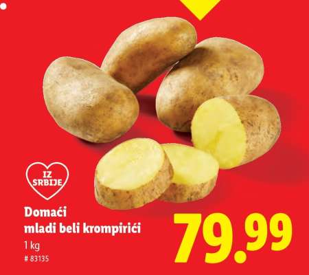 Domáci mladi beli krompirići