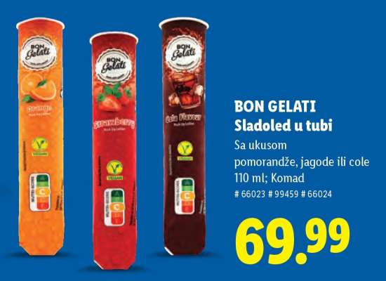 BON GELATI Sladoled u tubi