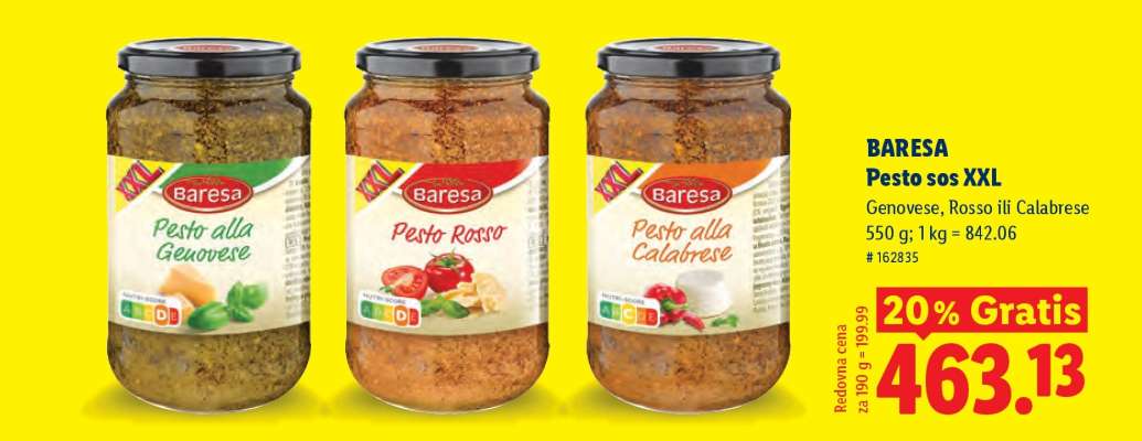 Baresa pesto sos XXL