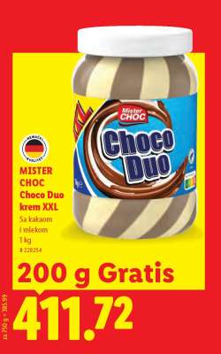 Mister Choc Choco Duo krem XXL