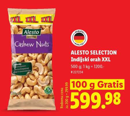 Alesto Selection Indijski orah XXL