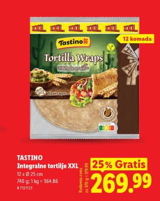 Tastino Integralne tortilje XXL