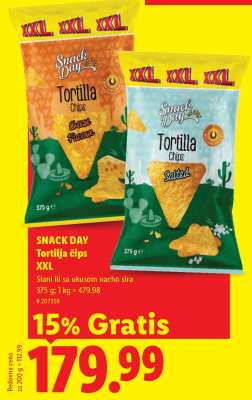 Snack Day Tortilja čips XXL