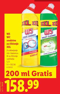 W5 WC sredstvo za čišćenje XXL