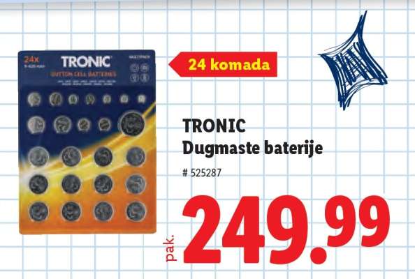 Tronic Dugmaste baterije