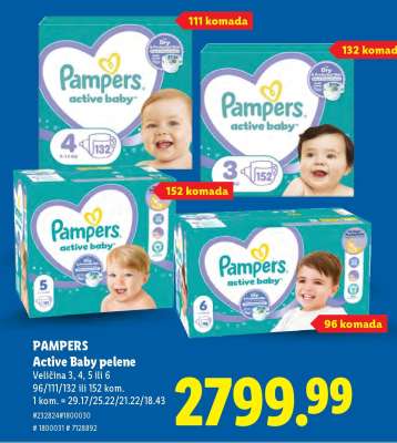 Pampers active baby pelene