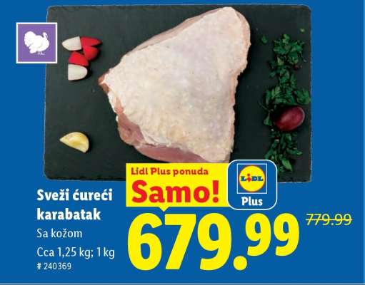 Sveži ćureći karabatak