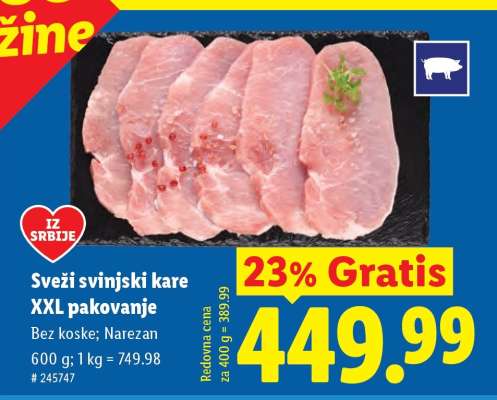 Sveži svinjski kare XXL pakovanje