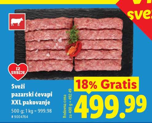 Sveži pazarski ćevapi XXL pakovanje
