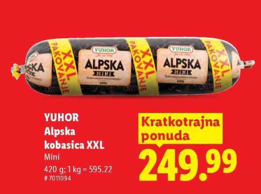 YUHOR Alpska kobasica XXL Mini