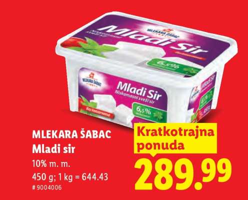 Mlekara Šabac mladi sir