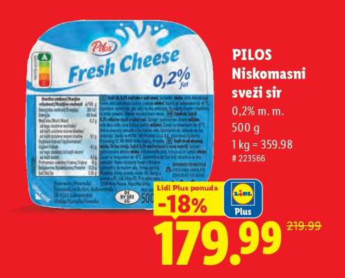 Pilos Niskomasni sveži sir