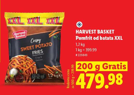 HARVEST BASKET Pomfrit od batata XXL