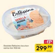 Sladoled Bellissimo bourbon vanilla mini 900 ml