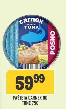 PAŠTETA CARNEX OD TUNE 75G