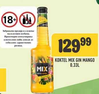 Koktel Mix Gin Mango 0.33L
