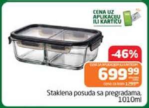 Staklena posuda sa pregradama, 1010ml