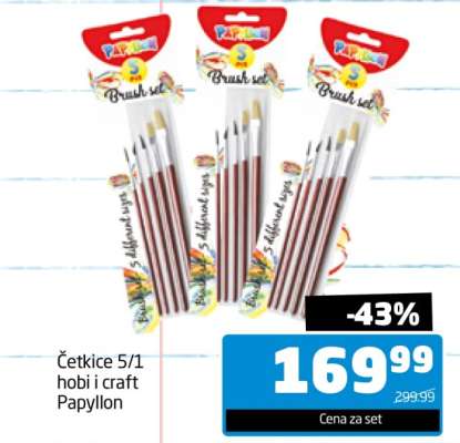 Četkice 5/1 hobi i craft Papyllon