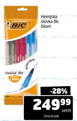 Hemijska olovka Bic 6kom