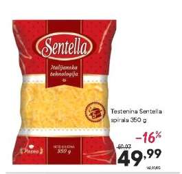 Testenina Sentella spirala 350 g