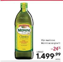 Ulje maslinovo Monini ex vergine 1 l