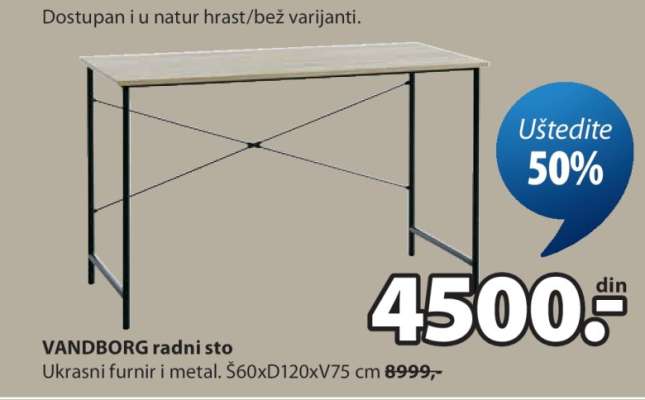 VANDBORG RADNI STO